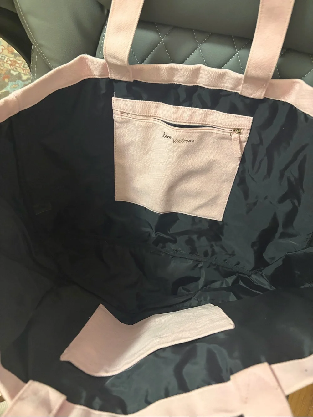 Victoria's Secret Pink Canvas LOVE Tote Bag
